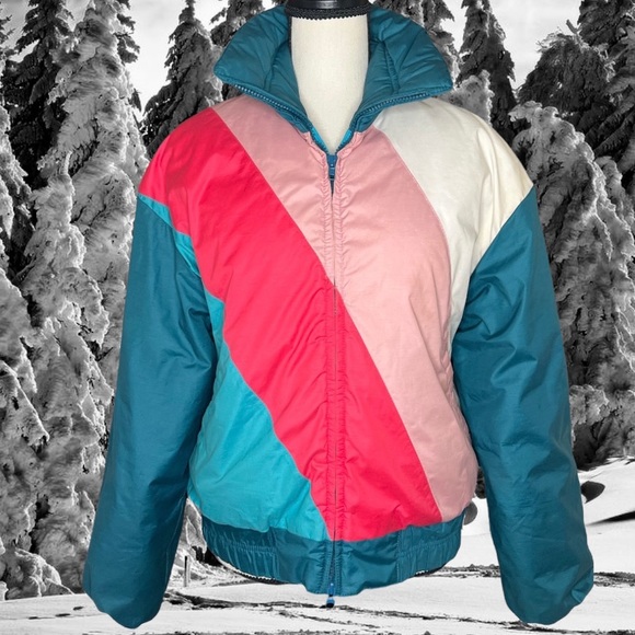 8s Vintage Slalom Usa Teal Hot Pink 